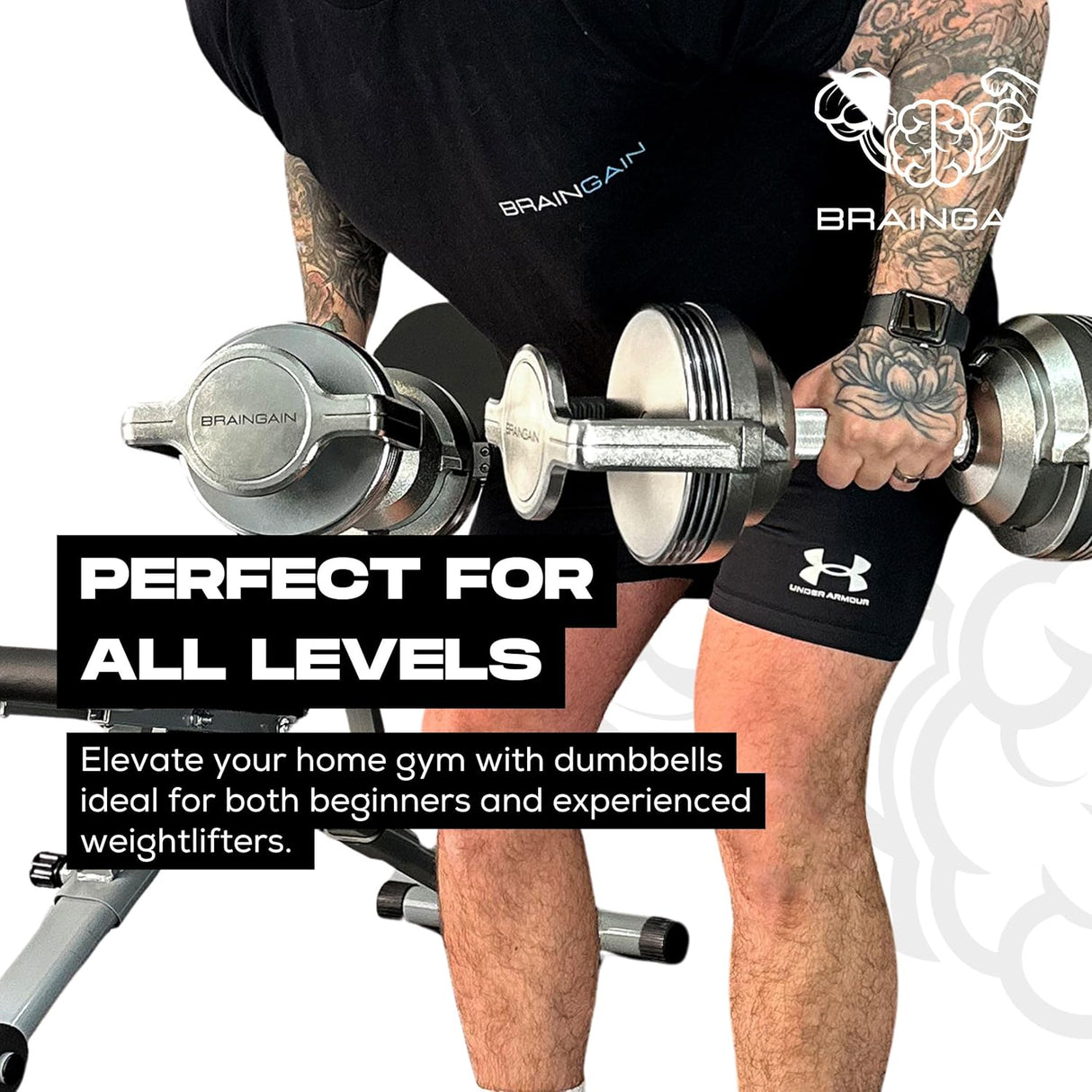 32kg CHROME Adjustable Dumbbell (Pair) - 1kg Increment