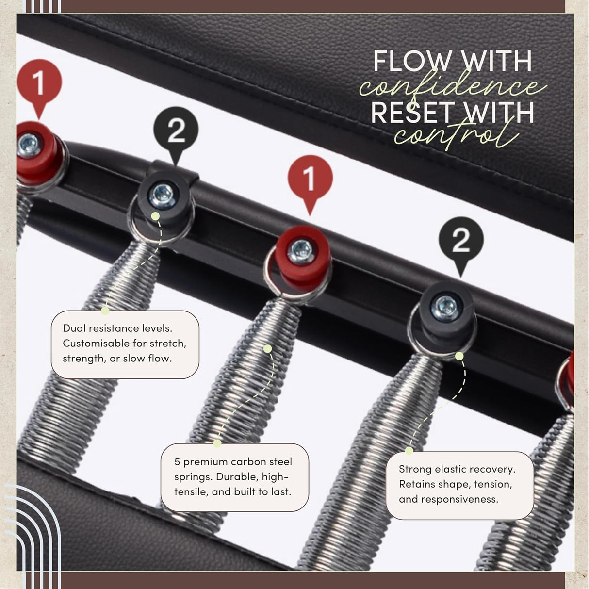 Foldable Reformer Pilates Machine - Midnight Black / Cloud Grey