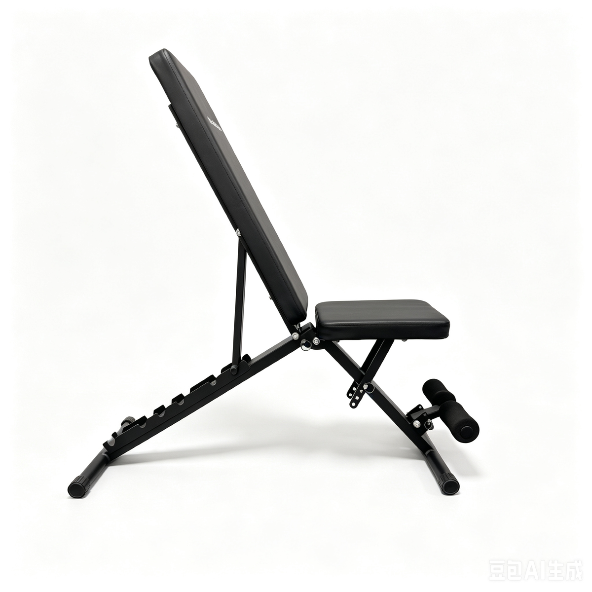 BrainGain Core Bench side profile with backrest upright and leg roller fitted