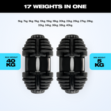 SmartBells® 40kg Adjustable Dumbbells