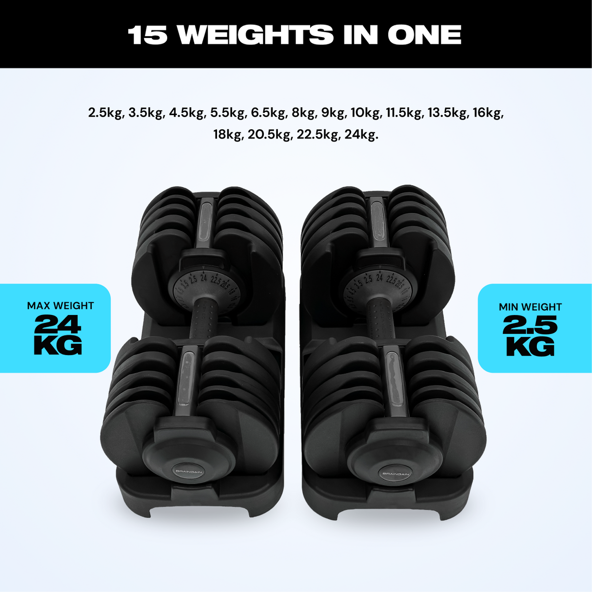 SmartBells® 24kg Adjustable Dumbbells